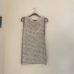 French Connection white tunic dress, with side zippers, Size 2